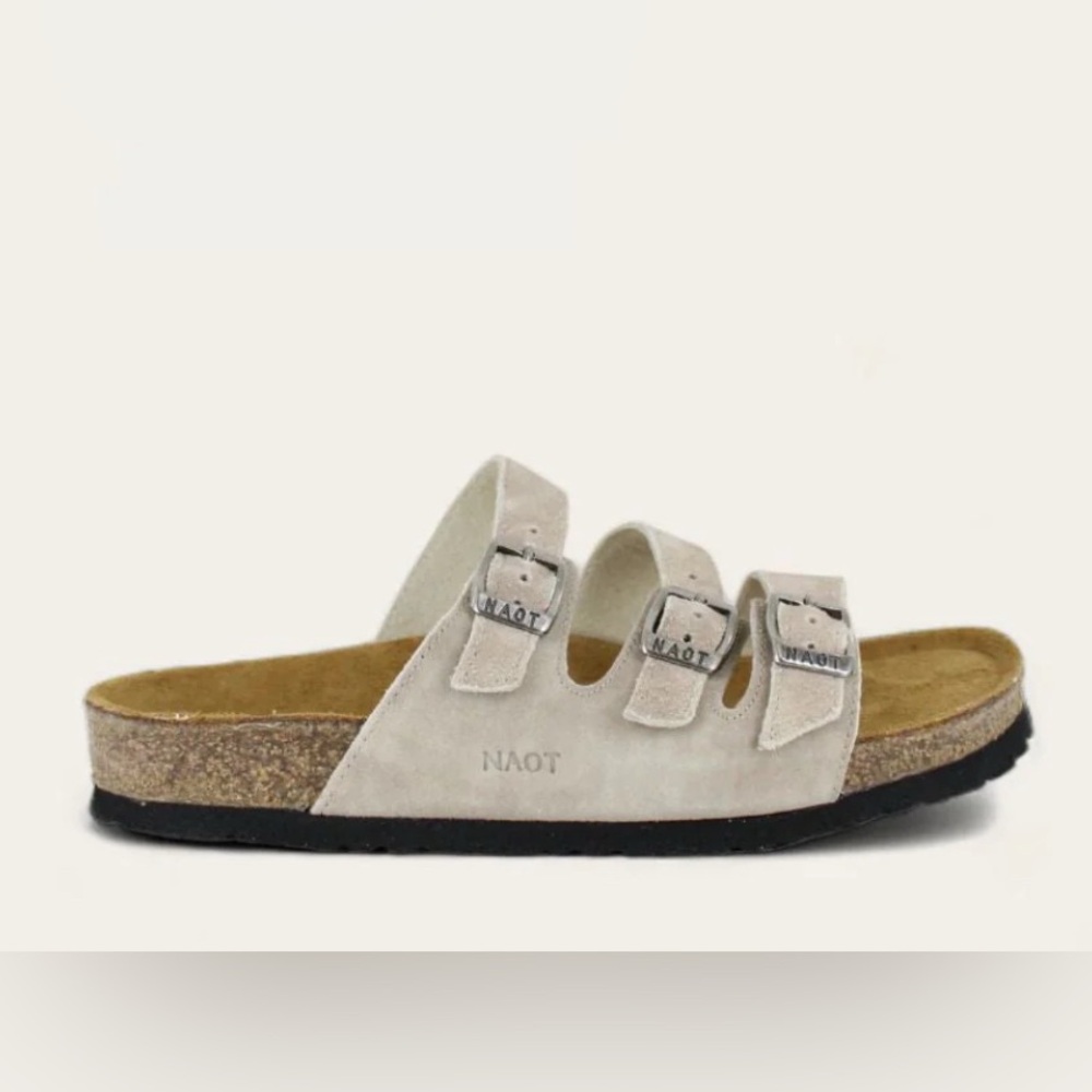 NAOT Austin sand stone suede sandal size 40 new
